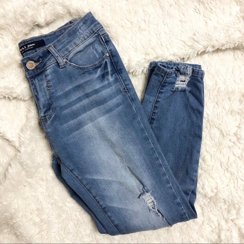 Wax Jeans Distressed Capris